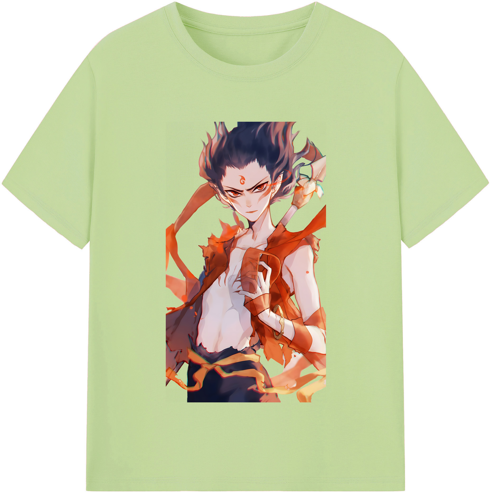 （画像用） Ne Zha 2 ナタ 魔童の大暴れ 綿100％半袖Tシャツ（フロントプリント）